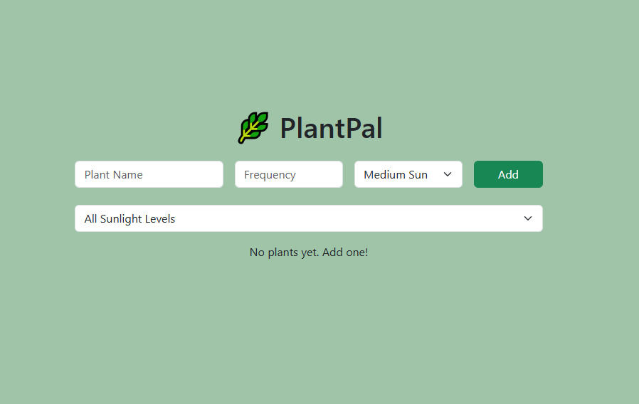 Screenshot of PlantPal App Project